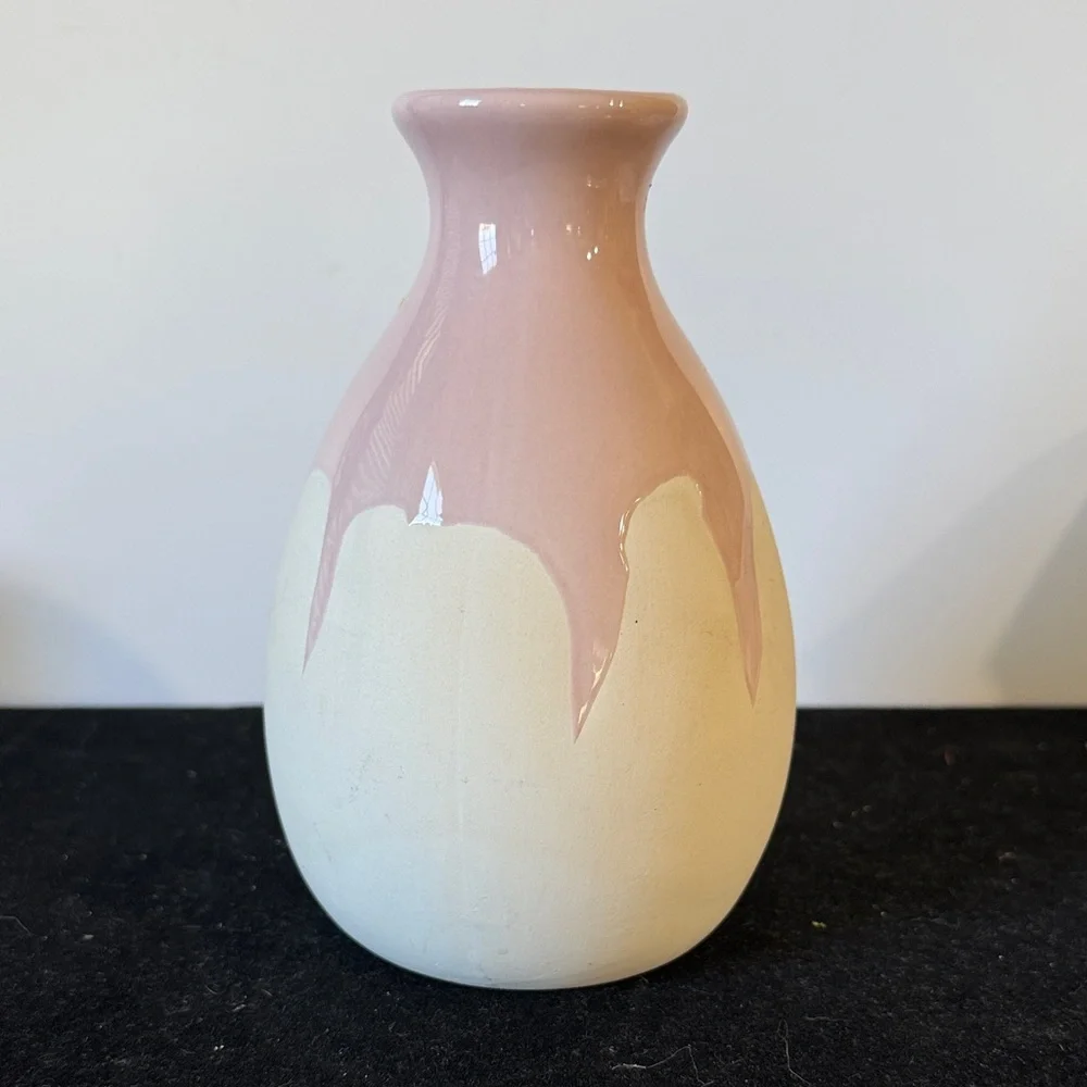 Isaac Mizrahi Loves XO Sienna hand-dipped ceramic vase in pink and white